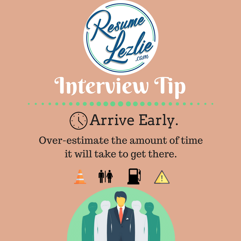 interview tip arrive early resume lezlie how early should i arrive to an interview